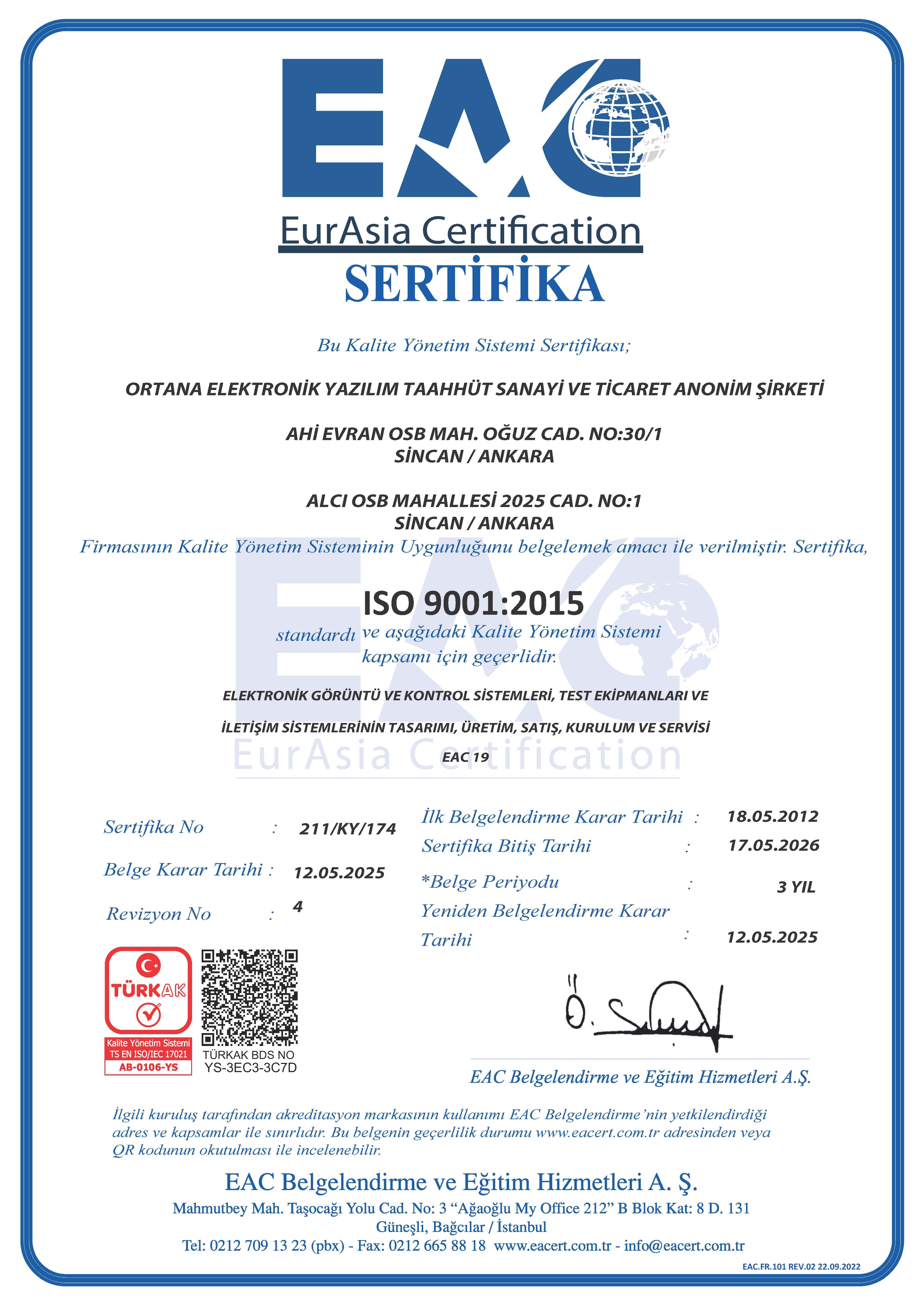 Ortana ISO 9001 2015 TR min 1 min