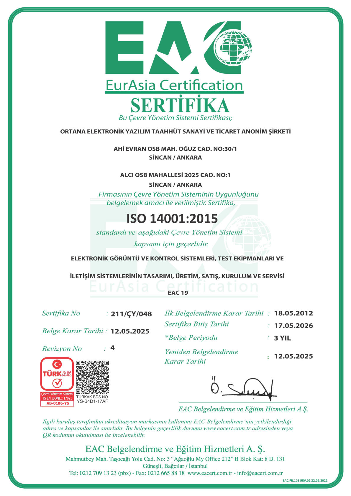 ortana iso 14001 2015 tr 
